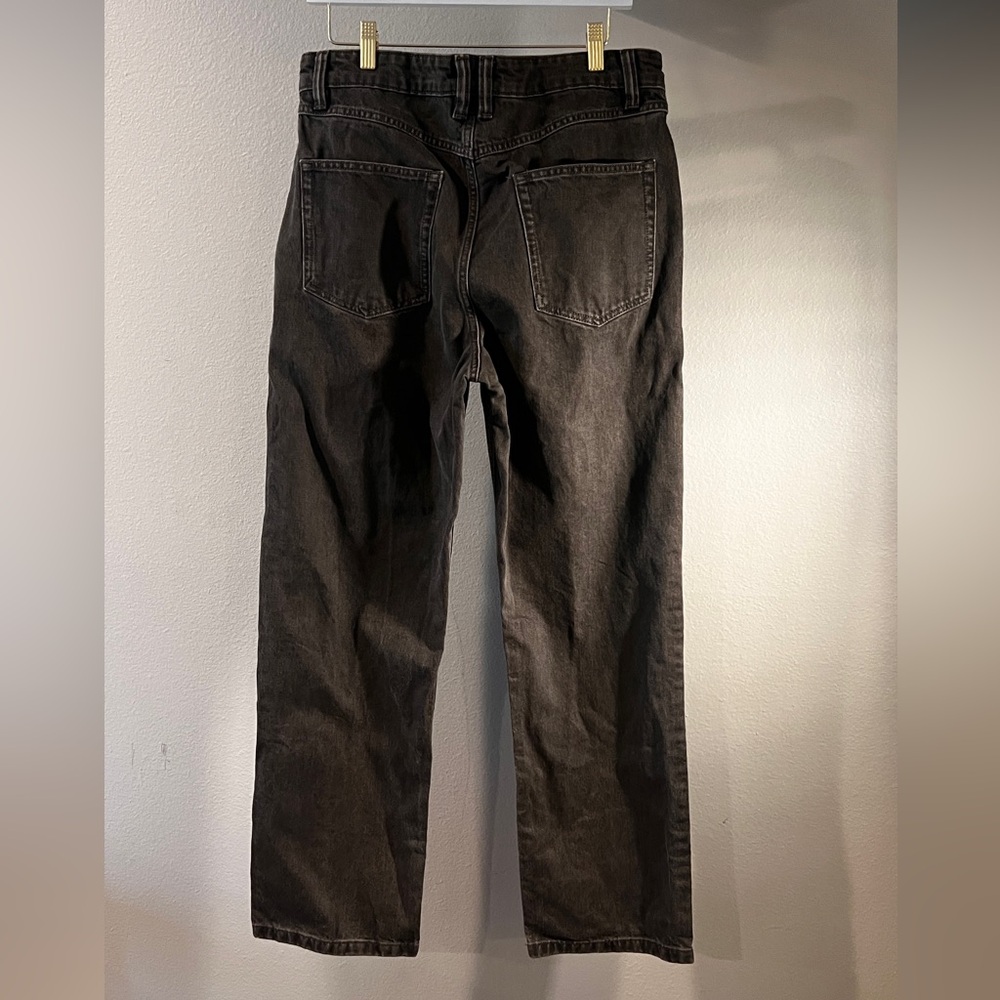 Zara Dark Brown/Taupe wide Straight-Leg Pants - Picture 9 of 9